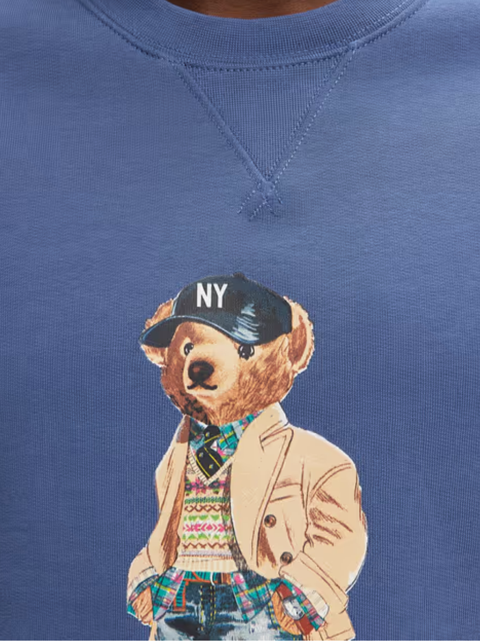 RALPH LAUREN Polo Bear Fleece Sweatshirt Bastille Blue