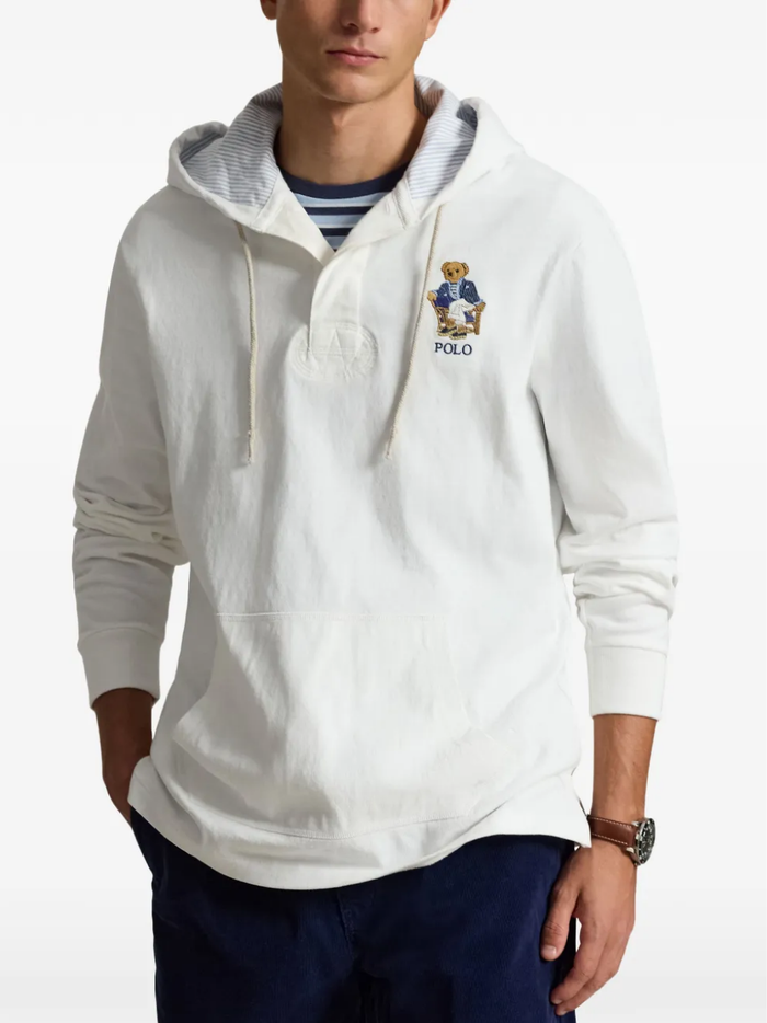 RALPH LAUREN Polo Bear Hooded Rugby Newport Bear-White