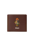 RALPH LAUREN Polo Bear Leather Billfold Wallet Chestnut