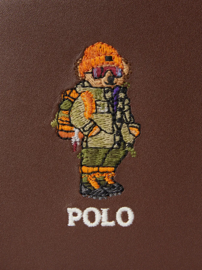 RALPH LAUREN Polo Bear Leather Billfold Wallet Chestnut