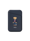 RALPH LAUREN Polo Bear Leather Card Case With MagSafe Newport Navy