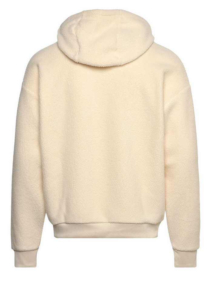 RALPH LAUREN Polo Pile Fleece Hoodie Cream - MAISONDEFASHION.COM