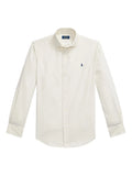 RALPH LAUREN Regular Fit Corduroy Shirt in Cream White - front view showing classic button-down design and premium corduroy fabric