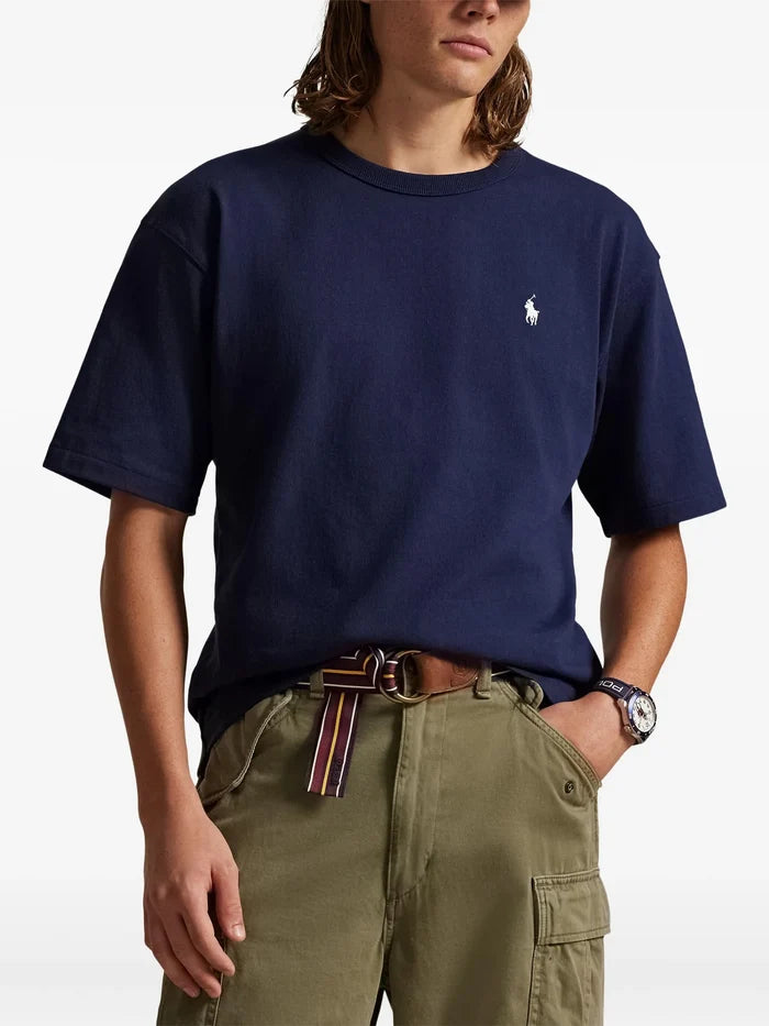 RALPH LAUREN Relaxed Fit Logo Jersey T-Shirt Navy - MAISONDEFASHION.COM