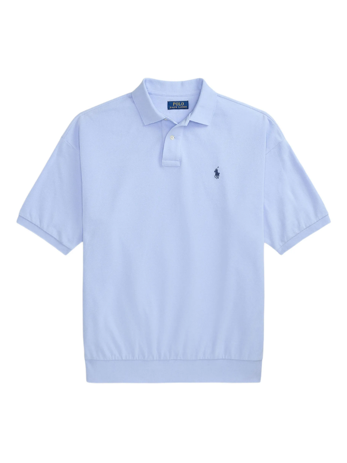 RALPH LAUREN Relaxed Fit Mesh Polo Shirt Pebble Blue