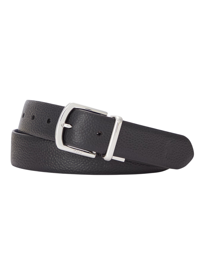 RALPH LAUREN Reversible Pebble Leather Belt Black/Navy - MAISONDEFASHION.COM