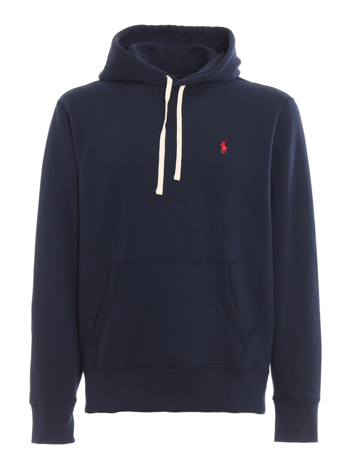 RALPH LAUREN RL Fleece Hoodie Cruise Navy - MAISONDEFASHION.COM