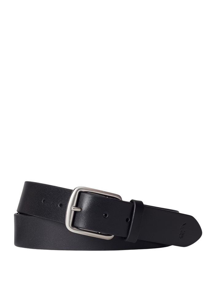RALPH LAUREN Signature Pony Leather Belt Black - MAISONDEFASHION.COM