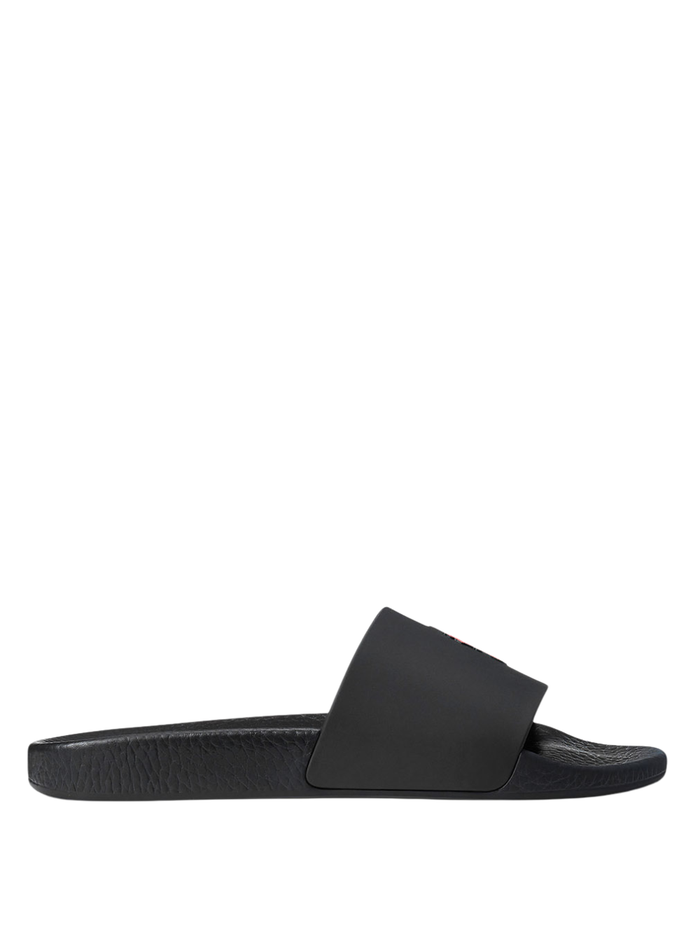 RALPH LAUREN Signature Pony Slides Black/Red
