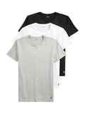 RALPH LAUREN Slim Crewneck 3-Pack T-shirts White/Black/Andover - MAISONDEFASHION.COM
