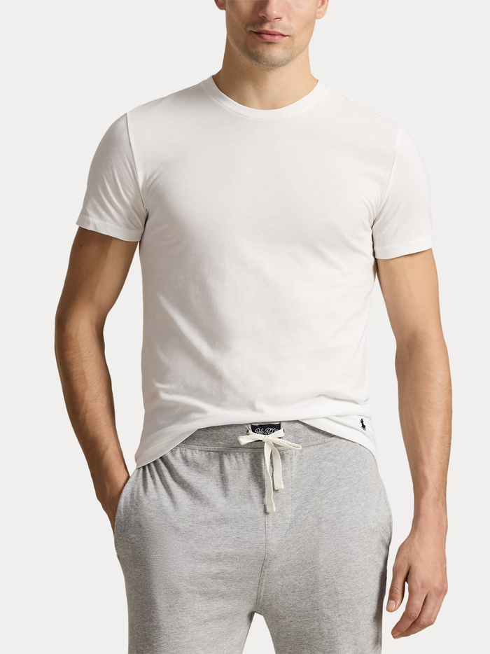 RALPH LAUREN Slim Crewneck 3-Pack T-shirts White/Black/Andover - MAISONDEFASHION.COM