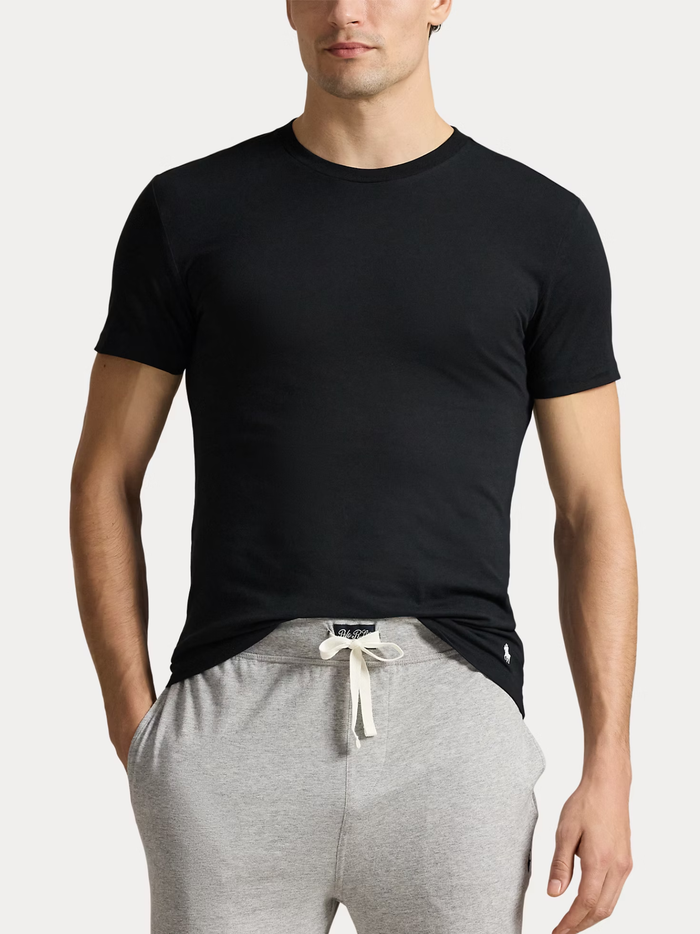 RALPH LAUREN Slim Crewneck 3-Pack T-shirts White/Black/Andover - MAISONDEFASHION.COM
