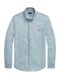 RALPH LAUREN Slim Fit Chambray Shirt Medium Wash - MAISONDEFASHION.COM
