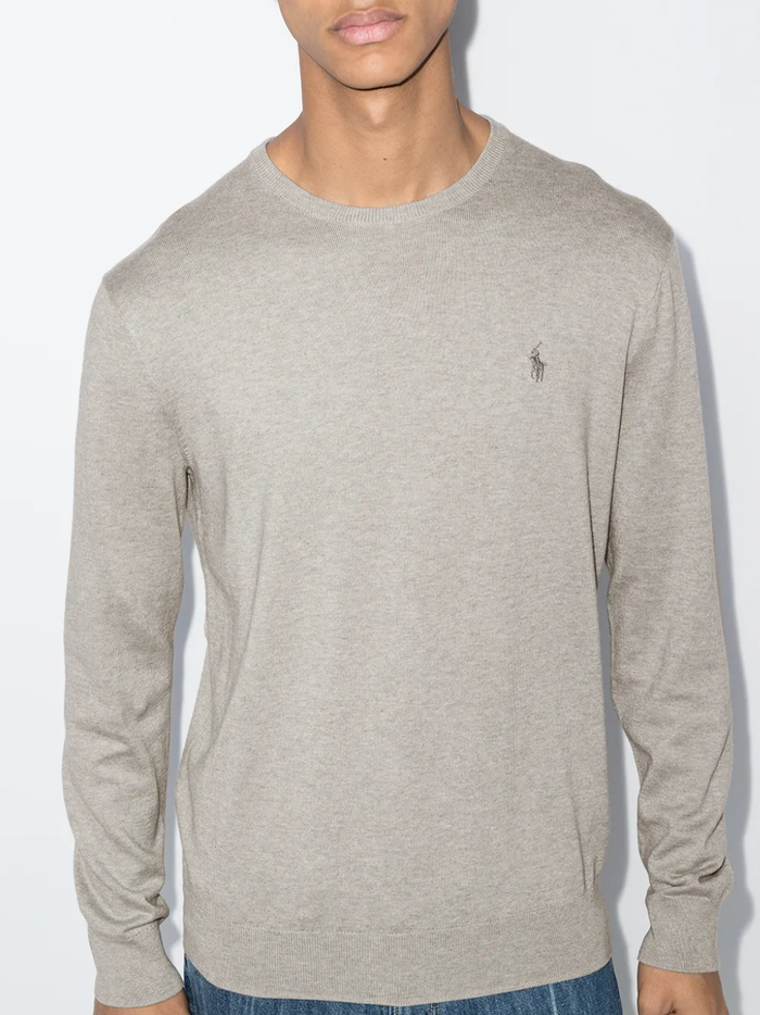 RALPH LAUREN Slim Fit Cotton Sweater Andover Heather