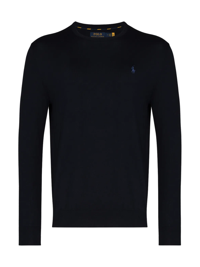 RALPH LAUREN Slim Fit Cotton Sweater Hunter Navy