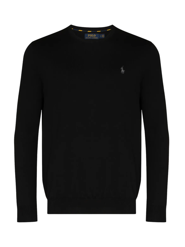 RALPH LAUREN Slim Fit Cotton Sweater Polo Black
