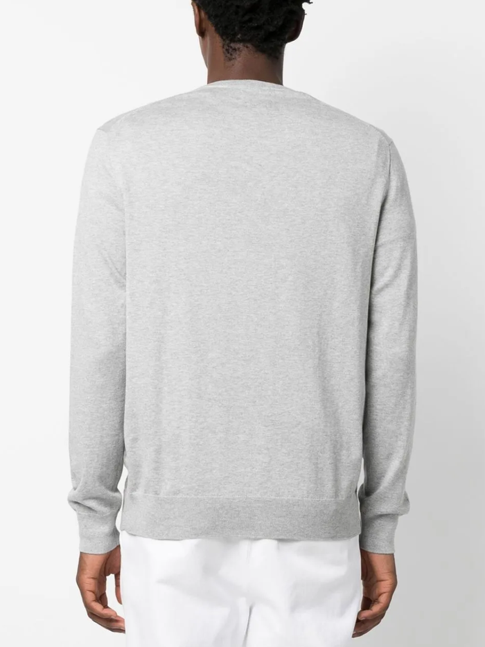 RALPH LAUREN Slim Fit Cotton V-Neck Sweater Andover Heather