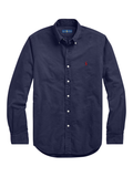 RALPH LAUREN Slim Fit Garment-Dyed Oxford Shirt Navy - MAISONDEFASHION.COM