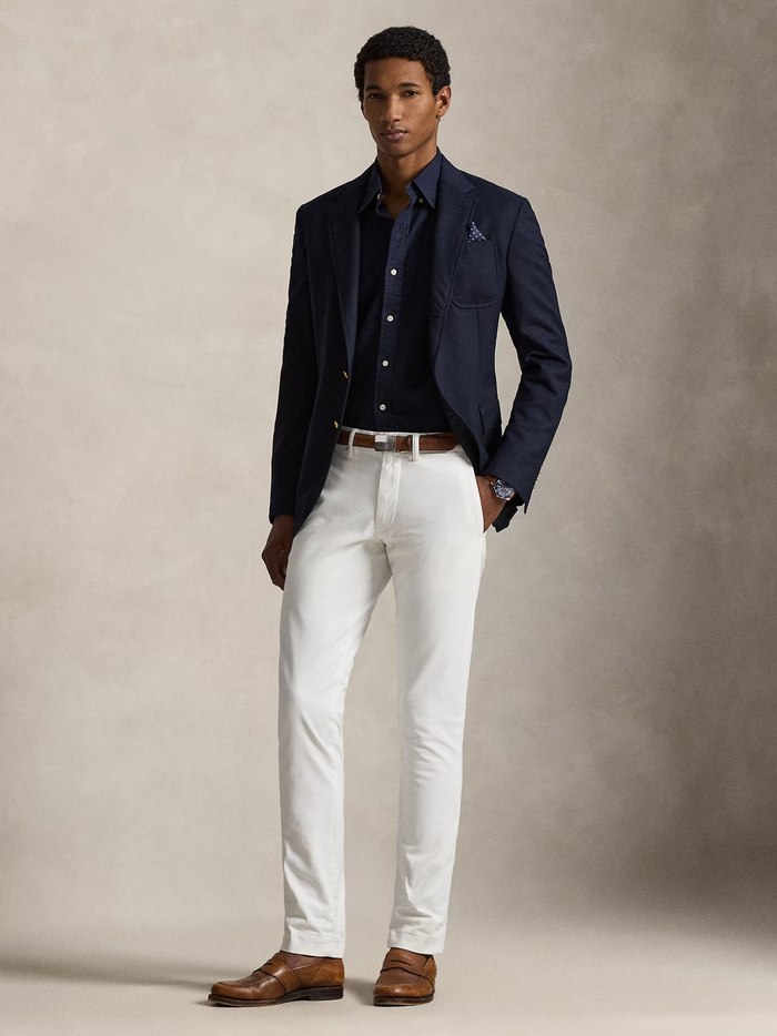 RALPH LAUREN Slim Fit Garment-Dyed Oxford Shirt Navy - MAISONDEFASHION.COM