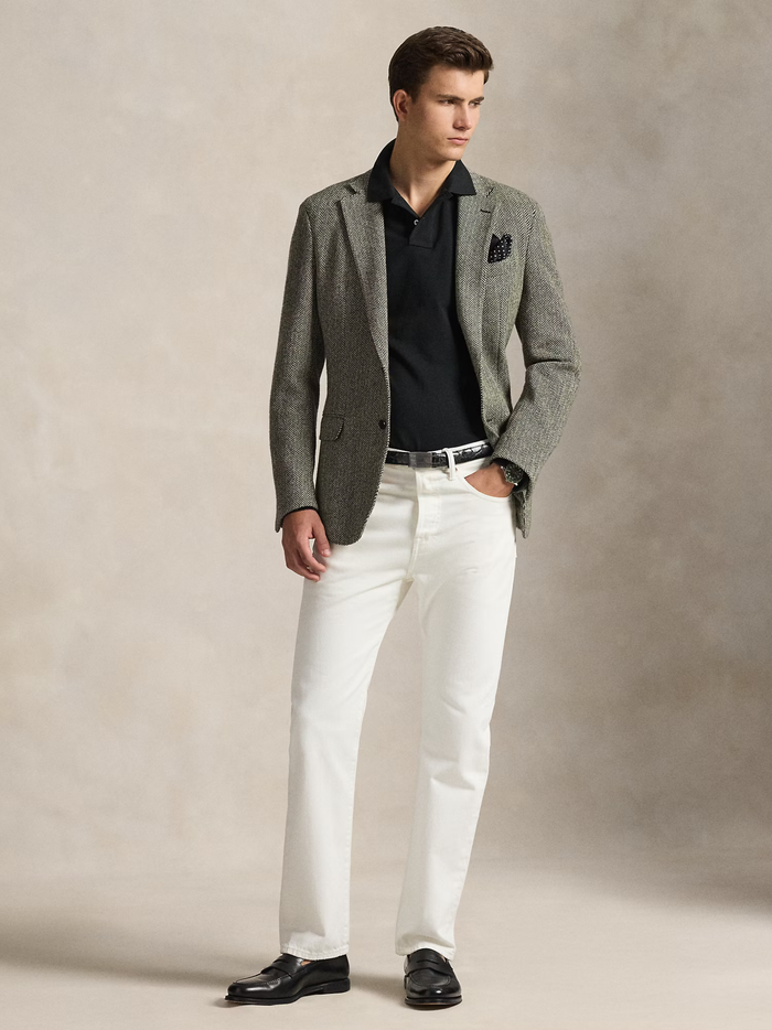 RALPH LAUREN Slim Fit Mesh Long-Sleeve Polo Black - MAISONDEFASHION.COM