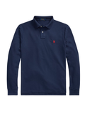 RALPH LAUREN Slim Fit Mesh Long-Sleeve Polo Newport Navy - MAISONDEFASHION.COM