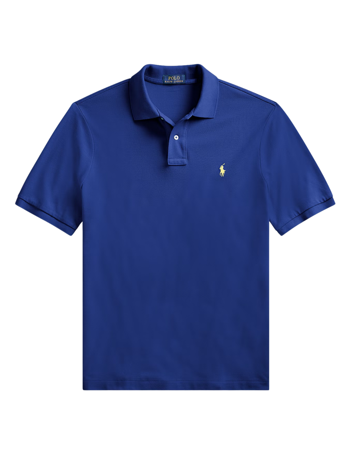 RALPH LAUREN Slim Fit Mesh Polo Shirt Autumn Royal - MAISONDEFASHION.COM