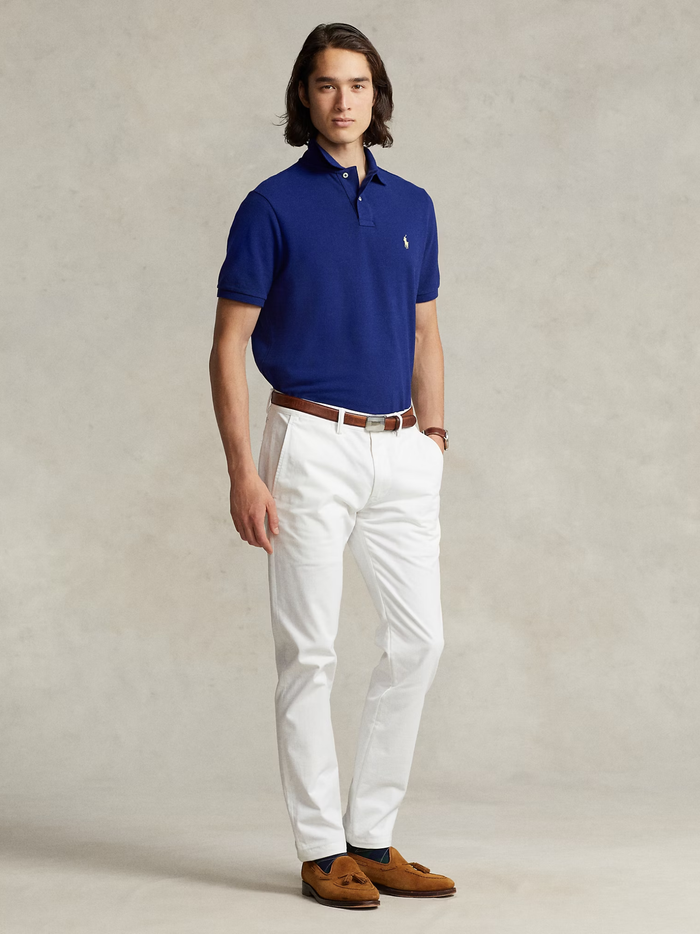 RALPH LAUREN Slim Fit Mesh Polo Shirt Autumn Royal - MAISONDEFASHION.COM