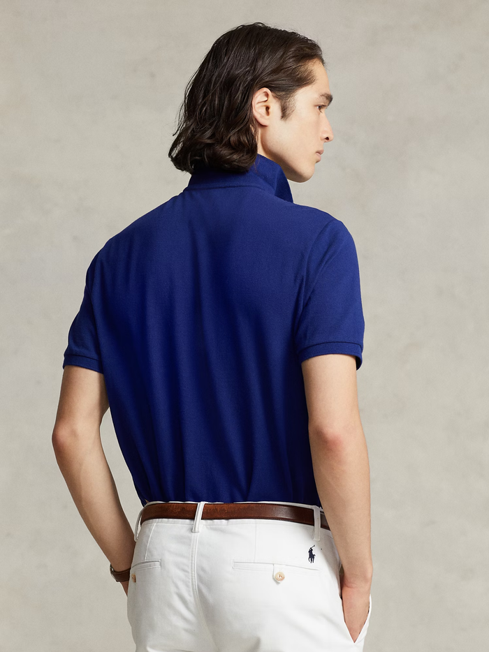RALPH LAUREN Slim Fit Mesh Polo Shirt Autumn Royal - MAISONDEFASHION.COM