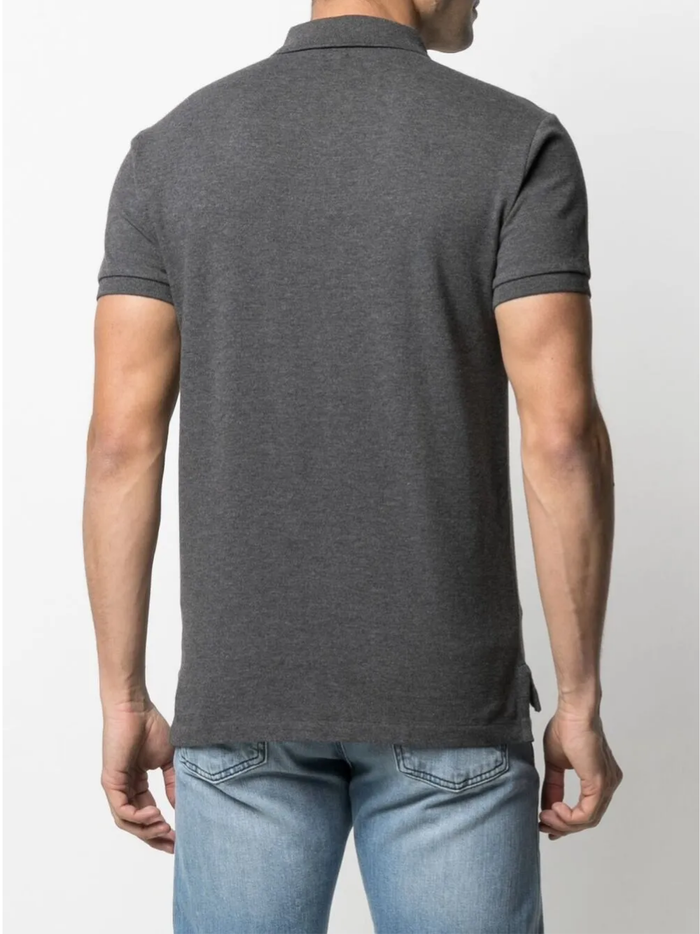 RALPH LAUREN Slim Fit Mesh Polo Shirt Barclay Heather - MAISONDEFASHION.COM