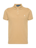 RALPH LAUREN Slim Fit Mesh Polo Shirt Cafe Tan