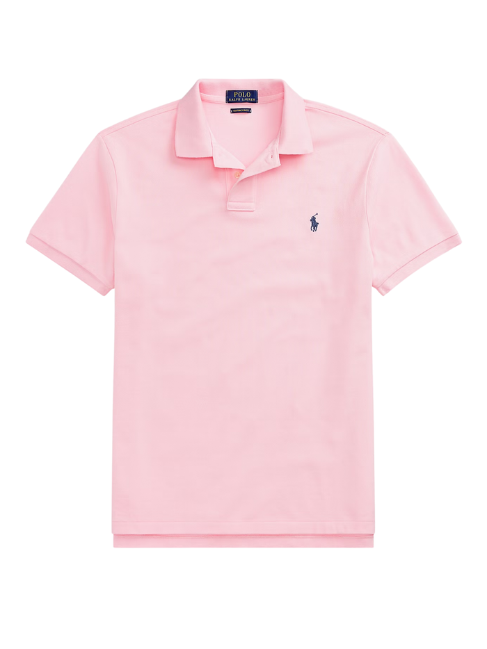 RALPH LAUREN Slim Fit Mesh Polo Shirt Carmel Pink - MAISONDEFASHION.COM