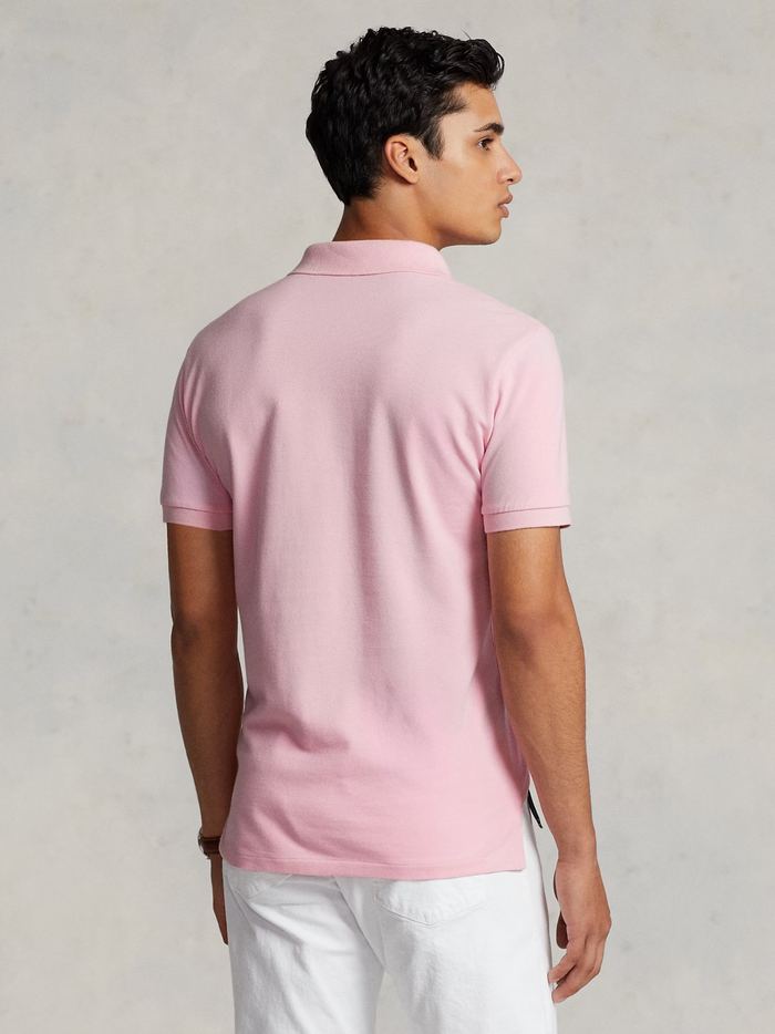 RALPH LAUREN Slim Fit Mesh Polo Shirt Carmel Pink - MAISONDEFASHION.COM