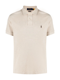 RALPH LAUREN Slim Fit Mesh Polo Shirt Expedition Dune Heather