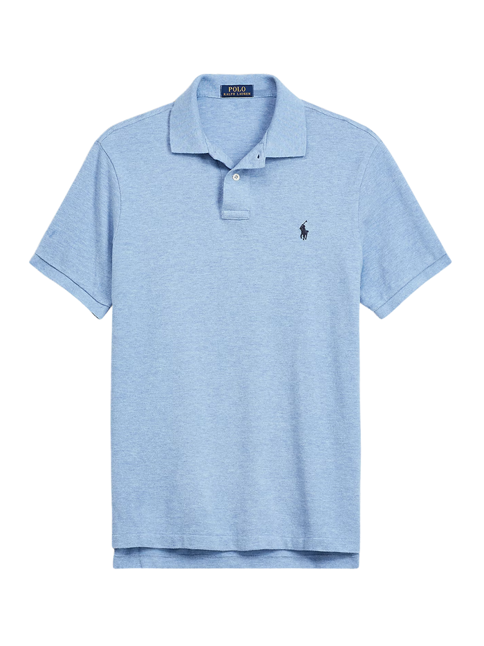 RALPH LAUREN Slim Fit Mesh Polo Shirt Isle Heather - MAISONDEFASHION.COM