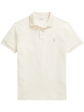 RALPH LAUREN Slim Fit Mesh Polo Shirt Natural - MAISONDEFASHION.COM