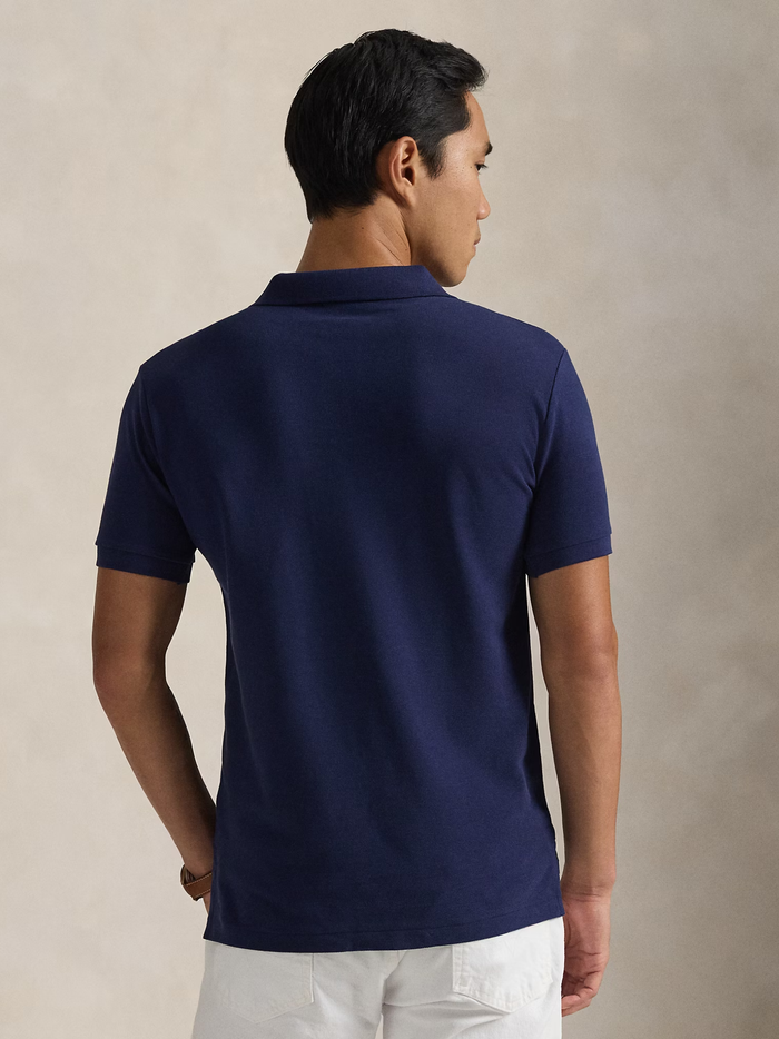 RALPH LAUREN Slim Fit Mesh Polo Shirt Newport Navy - MAISONDEFASHION.COM
