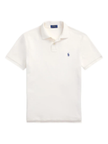 RALPH LAUREN Slim Fit Mesh Polo Shirt Pale Cream