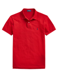 RALPH LAUREN Slim Fit Mesh Polo Shirt Red - MAISONDEFASHION.COM