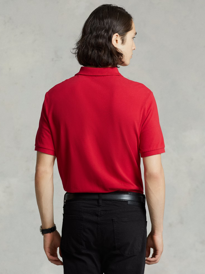 RALPH LAUREN Slim Fit Mesh Polo Shirt Red - MAISONDEFASHION.COM