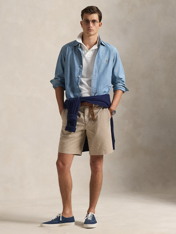 RALPH LAUREN Slim Fit Mesh Polo Shirt White - MAISONDEFASHION.COM