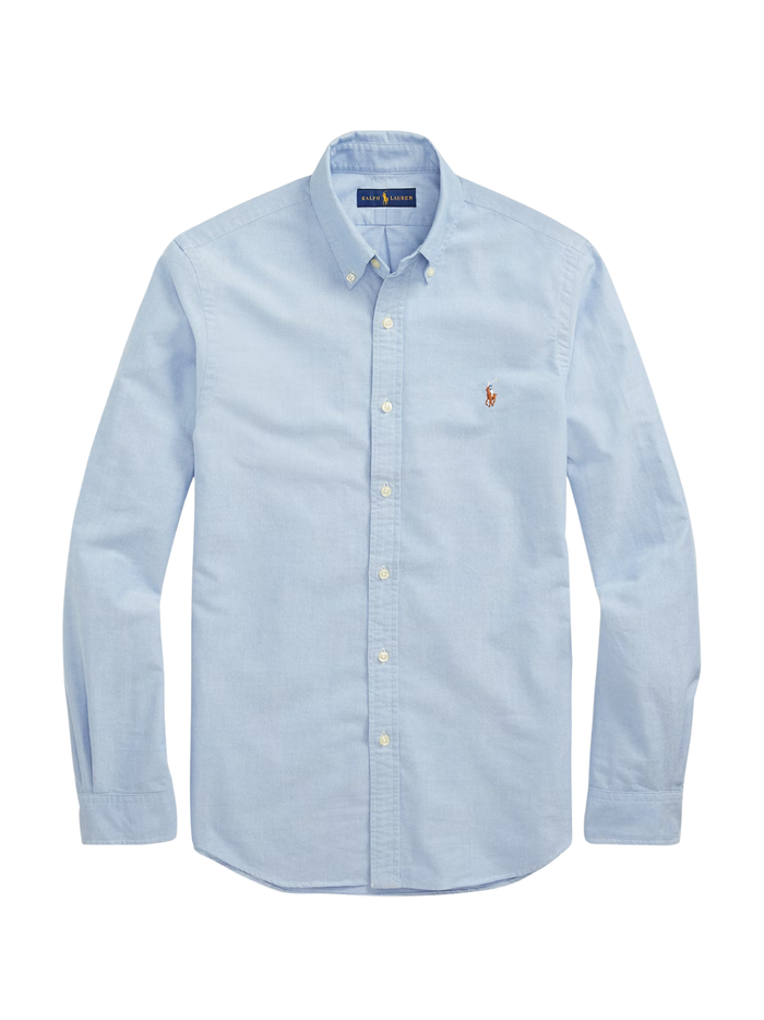 RALPH LAUREN Slim Fit Oxford Shirt Blue - MAISONDEFASHION.COM