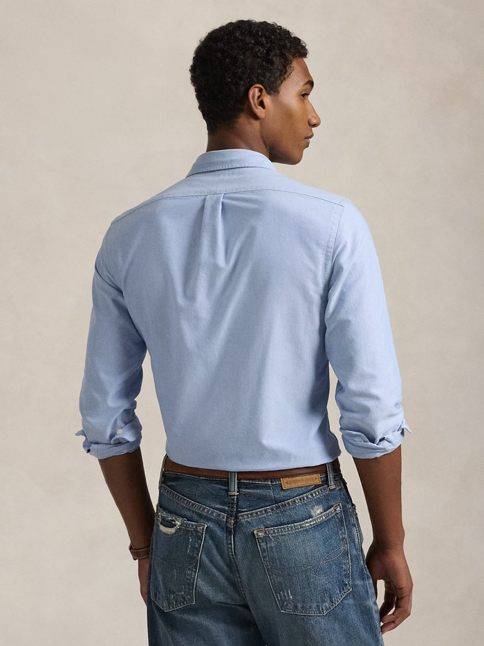 RALPH LAUREN Slim Fit Oxford Shirt Blue - MAISONDEFASHION.COM