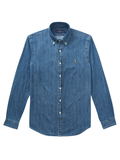 RALPH LAUREN Slim Fit Oxford Shirt Denim - MAISONDEFASHION.COM