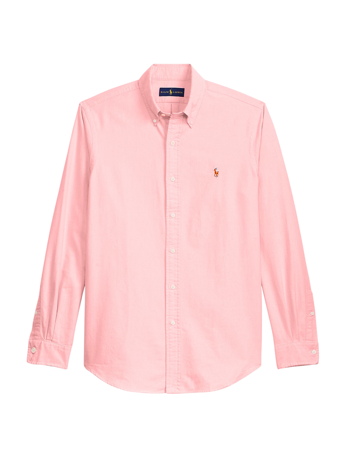RALPH LAUREN Slim Fit Oxford Shirt Pink - MAISONDEFASHION.COM