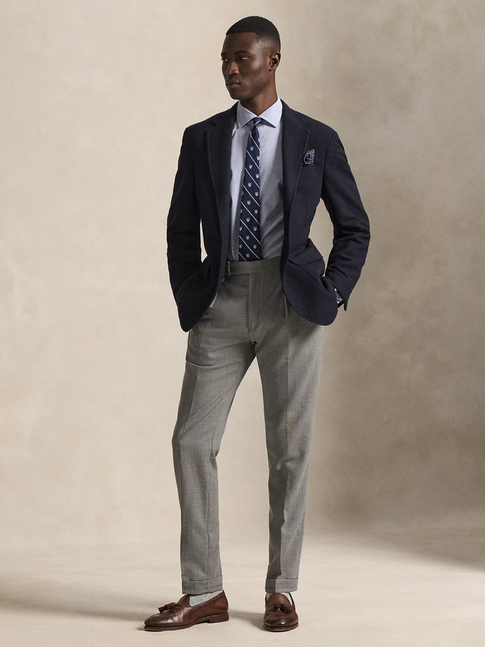 RALPH LAUREN Slim Fit Poplin Shirt Light Blue/White - MAISONDEFASHION.COM