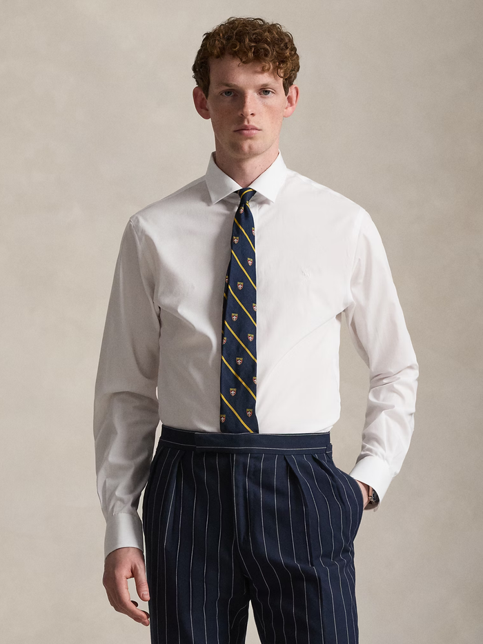 RALPH LAUREN Slim Fit Poplin Shirt White - MAISONDEFASHION.COM