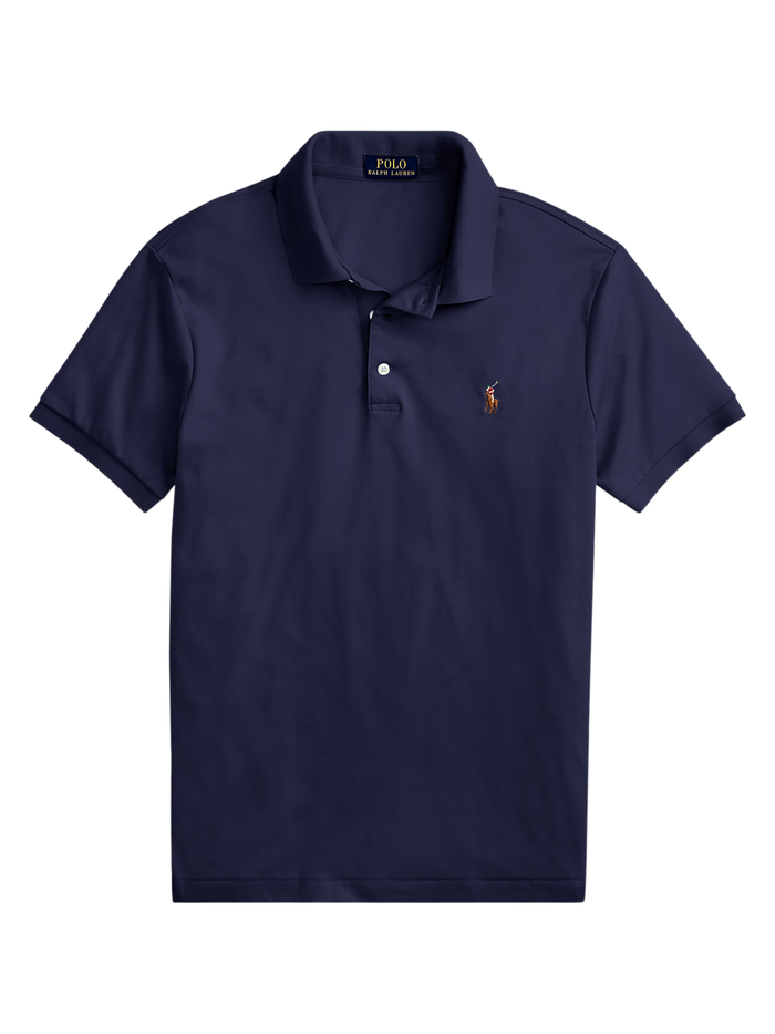 RALPH LAUREN Slim Fit Soft-Touch Polo Shirt Refined Navy - MAISONDEFASHION.COM
