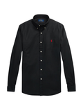 RALPH LAUREN Slim Fit Stretch Poplin Shirt Polo Black - MAISONDEFASHION.COM