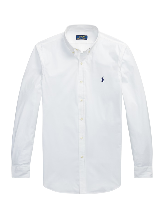 RALPH LAUREN Slim Fit Stretch Poplin Shirt White - MAISONDEFASHION.COM