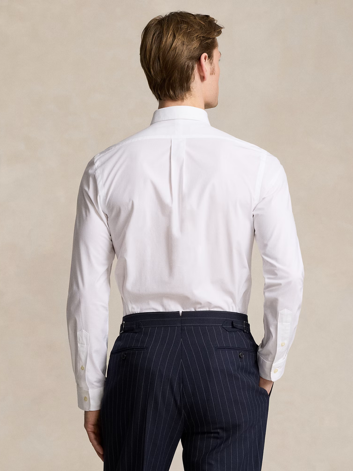 RALPH LAUREN Slim Fit Stretch Poplin Shirt White - MAISONDEFASHION.COM